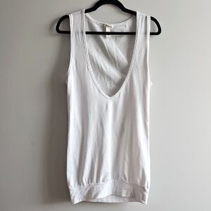 2/$15 Ambiance - White Sleeveless Cotton Top - Size Small PTP: 16-18"